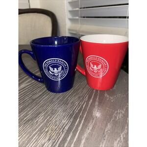 The Ronald Reagan Presidential Library Set Of 2 BLUE/Red Coffee Mug